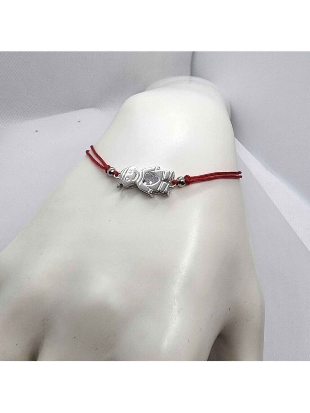 NEW Sterling Silver 925 Son Design With Red String Bracelet